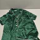 LEPTON 100% Mulberry Silk Short Sleeve Pajama Set, Green, Size L