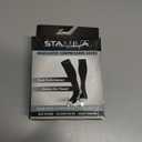 Physix Gear Compression Socks 20-30 mmHg - Men & Women - Running, Nurses, Shin Splints, Flight, Travel (Black/Grey), L/XL