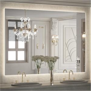 Keonjinn Backlit Mirror 40 x 32 Inch LED Mirror Bathroom Vanity Mirror with Lights 3-Color Warm/Natural/White High Lumens 6418LM, Anti-Fog Wall Mounted Dimmable Lighted Makeup Mirror