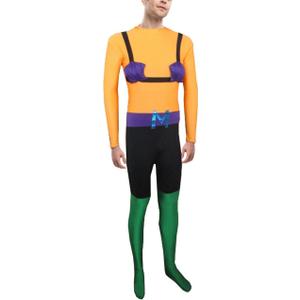 My Party Shirt Mermaid Man Spandex Costume - Adult Halloween Outfit - TV Show Cosplay Gift Deluxe Orange Suit & Accessories 
2XL Orange