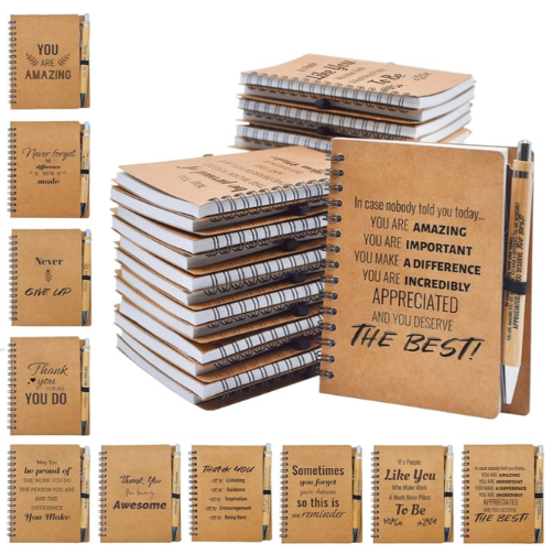 32 Pcs Employee Appreciation Gifts Bulk -64  Sets of Inspirational Notebooks with Motivational Pens, Small Notepads for Coworkers, Office Staff, Team, Volunteer, Group, Teachers, Thank You Gifts