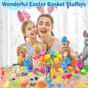 200 Pack Prefilled Easter Eggs with Assorted Toys, Easter Theme Surprise Eggs for Basket Stuffers/ Fillers, Filling Treats, Classroom Prize Supplies, Easter Eggs Hunt Party Favors for Kids - C2