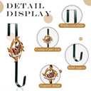 Cast Iron Wreath Hanger for Front Door, Santa Sleigh Adjustable Over The Door Hoo Kwreath Stand, Heavy Duty Door Wreath Hanger and Wreath Hook for Fall and Christmas Holiday Decorations.