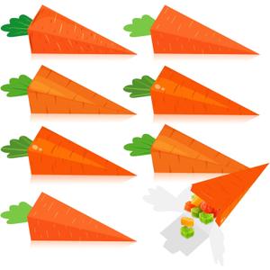 LaVenty Easter Gift Bag Bunny Carrot Gift Bag Party Favor Bags Handle Tissue Paper for Easter Party Birthday Baby Shower Supplies