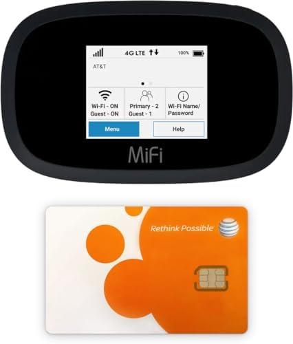 AT&T Wireless Hotspot Pocket WiFi 4G LTE MiFi 8000 | Free VPN Mobile Hotspot for Travel | 4G Mobile Portable WiFi | Unlocked Globally | Near 5G Speed up to 1200 Mbps | EVDO-LINK Bundle AT&T Sim Card