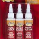 Aleene's Fabric Fusion Glue .66 oz 3-Pack, Permanent and Washable Adhesive, Dries Flexible, Strong Bond on Fabrics, Clothing, Denim, Polyester, Cotton, Flannel Materials