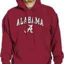 Campus Colors Long Sleeves NCAA Adult Arch & Logo Gameday Unisex Hooded Sweatshirt (Medium, Crimson)