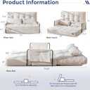MAXYOYO Adjustable Folding Sofa Bed Couch with 2 Pillows, Beige, Loveseat