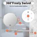 Wall Mounted Makeup Mirror 1X/10x, 8" Double-Sided Swivel Extendable Mirror for Bathroom, Chrome Finish