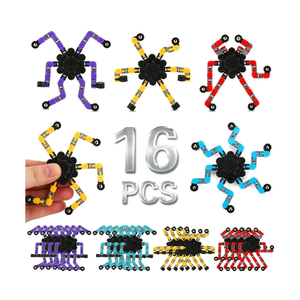 16 Pack Fidget Spinners Deformable Stress Relief Sensory Toy Robot Spinner DIY Mechanical Spiral Twister Creative Chain Gyro Toy for Goodie Bag Stuffers Party Favors Gift Prizes Novely Anxiety Toys