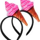 Veemoon 2pcs Ice Cream Headbands for Women Cute Cosplay Hair Accessories for Halloween Parties Fun Dessert-themed Headpieces for Daily Wear and Events