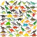 OuMuaMua Dinosaur Toys, Plastic Mini Dinosaurs Figures Toys Set, Dinosaur Birthday Party Favors, Dinsaur Cupcake Toppers for Kids and Boys, 78 Pcs (Upgrade Dinosaurs) (78 Piece Assortment)