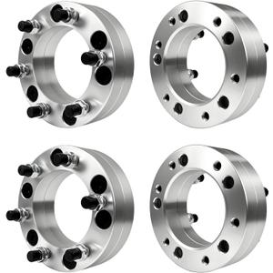5x5.5 to 6x5.5 2" Wheel Spacers | Forged Spacers with 5 Lug 108mm 1/2" Studs | Silver Wheel Spacers Adapters 4PC