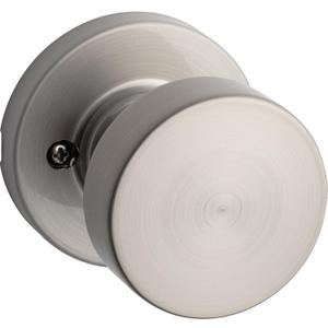 Kwikset Pismo Dummy Door Knob, Single Sided Handle for Closets, French Double Doors, and Pantry, Satin Nickel Non-Turning Interior Push/Pull Door Knob, with Microban Protection (1 Pack)