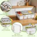 Chilled Portable Snackle Box container, Divided Serving Tray, Beach Essentials Insulated Container with Reusable Ice Pack & Bag Keep Food Hot or Cold On the Go for Adult