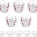 Baseball Display Case - 10 Pcs Acrylic Clear Holder, Autograph Memorabilia Storage Box, Small Stand for Official Size Ball