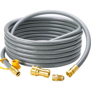 25 Feet 1/2 inch ID Natural Gas Grill Hose with Quick Connect Fittings, Natural Gas Line for Grill, Pizza Oven, Heater and More Low Pressure Appliance