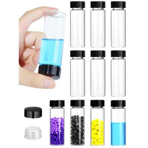 30ml Clear Small Glass Vials with Screw Caps, Small Vials for Essential Oil, Leak-Proof Sample Vials with Lids(50pcs)