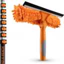 30 ft Window Washing Kit with Extension Pole (36+ Foot Reach) // Window Cleaning Tool & Window Washer Squeegee with Telescopic Extension Pole // Best Indoor Outdoor Window Washing Equipment