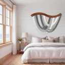 Neutral Grey Macrame Wall Hanging Dip Dyed Yarn Wall Art, Modern Boho Decor, 32.3"L x 5.1"W