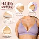 Bra Inserts 4 Pairs, Sports Bra Pads Inserts for Women, Sew in Bra Cups for Dresses, Bathing Suit Inserts (Medium, Beige)