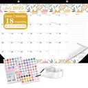Lateefah Desk Calendar 2025-2026, Runs July 2025 to December 2026, 2025 Desk Pad Calendar with to-do List, 18 Monthly 17" x 12" Desk Calendar for School, Home or Office