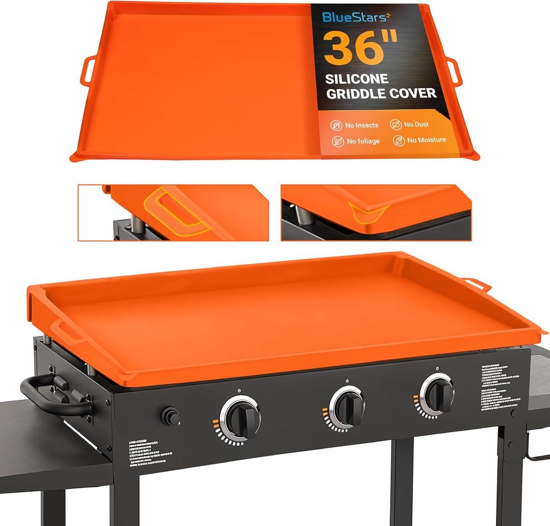 36" Premium Silicone Griddle Cover for Blackstone Grill - Heavy Duty Food Grade Silicone, Blackstone Griddle Accessories, Protective Mat for Outdoor Grill All Year Round (Orange)