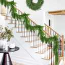 9 Ft Christmas Norfolk Pine Garland Real Touch Artificial Faux Greenery Christmas Garland Decorations for Home Fireplace Mantle Table Stairs Door Indoor Outdoor Holiday Decor