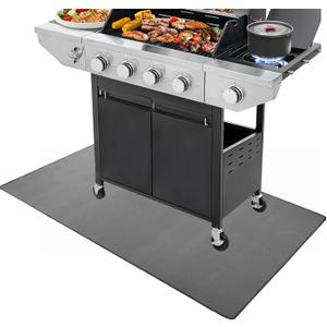 Under Grill Mat for Outdoor Grill, 65 x 38 inches Oil-Proof Waterproof BBQ Protector for Lawn, Deck and Patio, Heavy-Duty Flameresistant Floor Pad