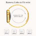STIROLL Thin Replacement Band Compatible for Apple Watch 38mm 40mm 41mm 42mm(Series 11 10), Stainless Steel Metal Wristband Women Men for iWatch SE Series 9 8 7 6 5 4 3 2 1, Gold