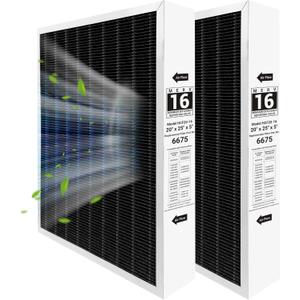 2 PACK 20x25x5 Air Filter, X6675 MERV 16 Carbon-Infused Air Filter Compatible with Lennox X6675 and Lenxox HCC20-28 Furnace HVAC System, Replaces Part # HCF20-16, HCF20-10