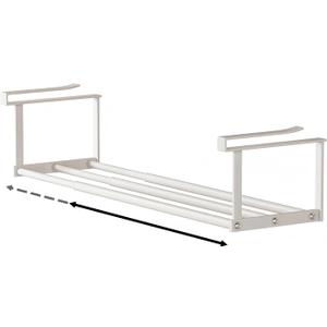 Stainless Steel Expandable Shoe Rack Organizer for Closet  16 to 30 Inch Adjustable, Retractable Hanging Cabinet Storage Shelf  Space-Saving Storage for Under Shelf, Closet, or Cabinet (White)