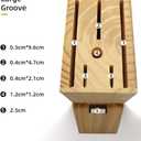 Wooden Knife Block Countertop Knife Holder Knife Organizer with Scissors-Slot for Kitchen