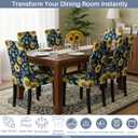Chair Covers for Dining Chair Set of 6, Stretchy Soft Parson Chair Covers Removable Washable Kitchen Dining Room Chair Slipcovers with Elastic for Universal Fit (Sunflowers)