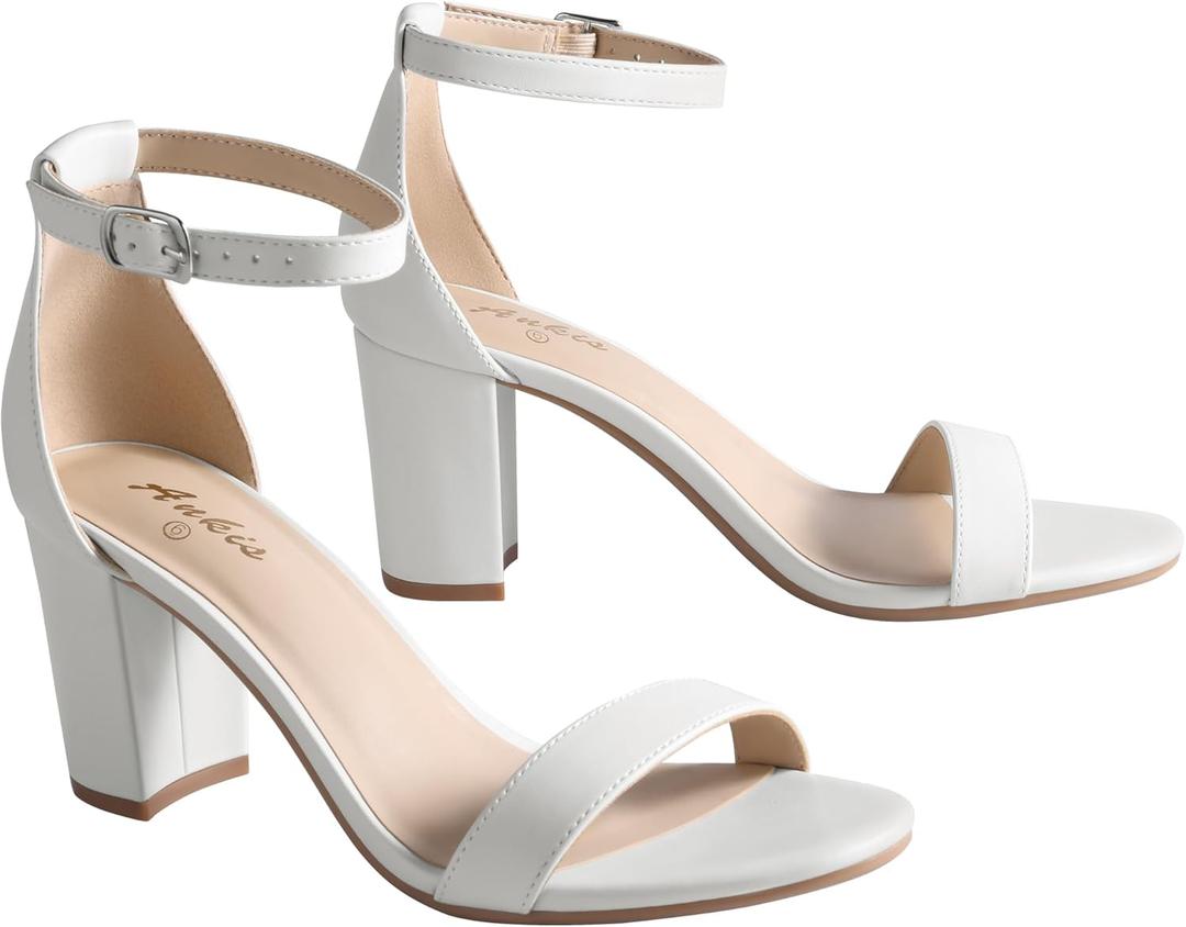 Ankis Heels for Women Open Toe Ankle Strap Chunky Heel Sandals 2.75 Inch Size 9