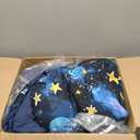 Glow in The Dark Kids Comforter Set, 5 Pieces Blue Space Bedding Set Twin Size for Boys Girls Teen, 1 Comforter, 1 Pillowcase, 1 Pillow Sham, 1 Flat Sheet, 1 Fitted Sheet