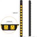 12 Outlet Long Power Strip, 3FT Power Cord, 2100 Joules Surge Protector, Wide Spaced Outlet Power Bar, Overload Protection Switch, Industrial Heavy Duty for Work Bench, Shop, Garage