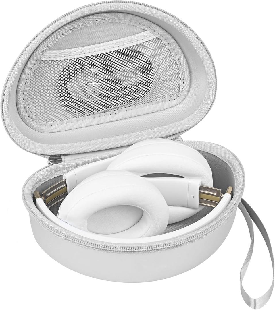 Hard Headphone Case for Beats Solo 4, Studio Pro, Solo 3, Studio 3, Solo 2,Over Ear Headphone Carrying Case with Storage Cable Bag Strap for Travel (SILVER)