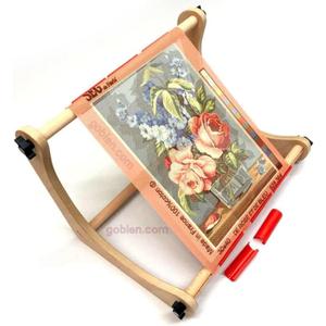 Adjustable Embroidery Table Stand, Cross Stitch Hoop Stand for Lap or Table Top Cross Stitch or Tapestry , Embroidery Hoop Holder. Hand Polished Natural Wood 190-3 ( 30cm )