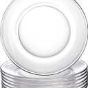 WUWEOT 8 Pack Glass Dessert Plates, 7.5" Clear Salad and Appetizer Plates, Snack Fruit Dinner Serveware, Dishwasher Safe
