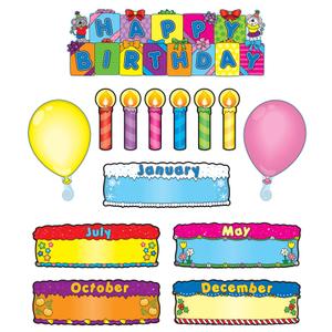 Carson Dellosa Education Birthday Cakes Bulletin Board Set, Carson Dellosa Classroom Decorations, 47 Pieces