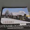 BainGesk Train Set, Christmas Train Set with Steam, Lights and Sounds, Train Sets for Around The Christmas Tree, Electric Train Toys for 3 4 5 6 7 8 Year Old Kids, Gifts for Boys & Girls Christmas