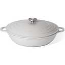 Nuovva Dutch 5.5-Quart Cast Aluminum Oven Pot with Lid, Grey 