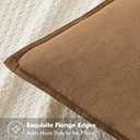 MIULEE Decorative Linen Euro Sham Pillow Covers 24x24 Brown Boho Farmhouse Neutral Couch Throw Pillows for Bed Pack of 2 Accent Modern Pillowcase Sofa Livingroom Home Decor