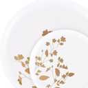 Garden Dinnerware White/Gold 8.6" Plates, Case of 120 (12 packs x 10)
