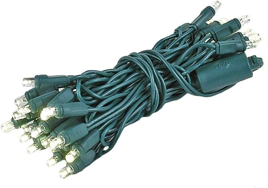 Novelty Lights 35 Light LED Christmas Mini Light Set, Outdoor Curtain Wreath Craft Bottle String Lights, Warm White, Non-Connectable, Green Wire, 13.5 Feet