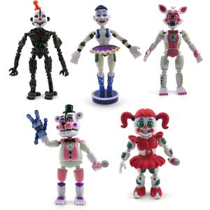 Toysvill Inspired by FNAF Sister Location Action Figures Toys (Set of 5 pcs), More Than 5 inches [Funtime Freddy Bear, Circus Baby, Ennard, Ballora, Funtime Foxy], Fun Action Simulator