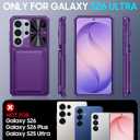 GooseBox for Samsung Galaxy S26 Ultra Case Wallet with RFID [Cards Holder][Camera Cover][Edge Raised] Full Body Shockproof Silicone Protective Phone Case for Galaxy S26 Ultra 2026 (Purple)