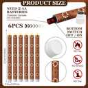 Honoson 6 Pcs Cielito Lindo Party Decorations Mexican Flameless Taper Candle 10.6 Inch Terracotta LED Candles Battery Operated Candlestick for Mexican Barro Home Cinco De Mayo Party Table Decor Gift