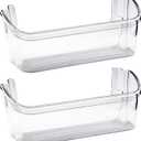 AMI PARTS 240363702 14.3in(L)4.2in(W)5.5in(H) Clear Refrigerator Door Bin Side Shelf for Frigi-daire, Ken-more Refrigerator - Replaces 240363704, 240363705, 240363708, AP2116106, PS430207 (2 Pack)